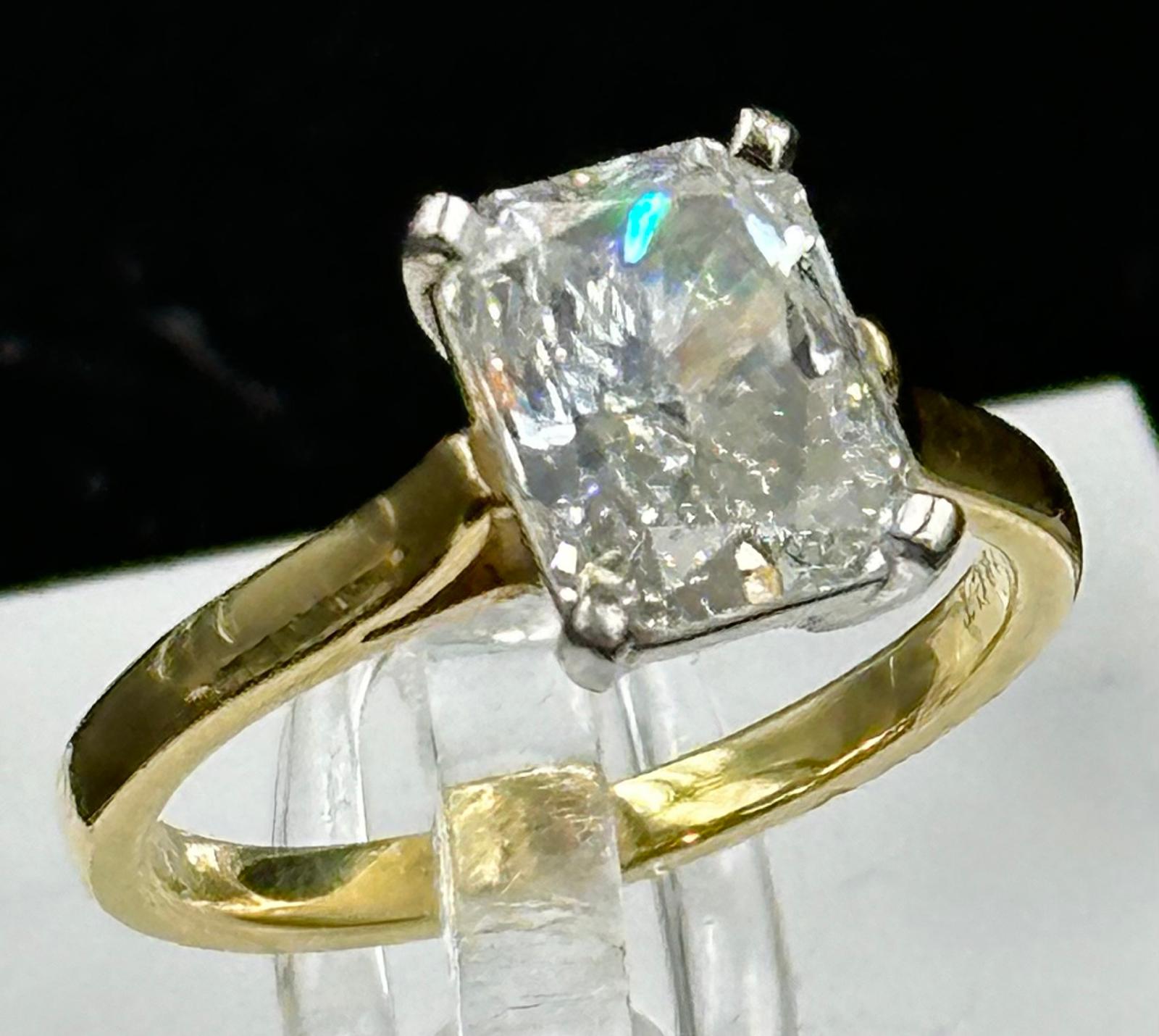 2.10ct Cushion cut diamond solitaire ring mounted in platinum and 18ct gold. Signed Tiffany & Co. - Image 4 of 5