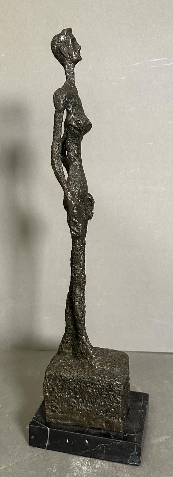 A bronze sculpture of The Grande Donna on a marble plinth and signed Giacometti to base H44cm - Image 4 of 5