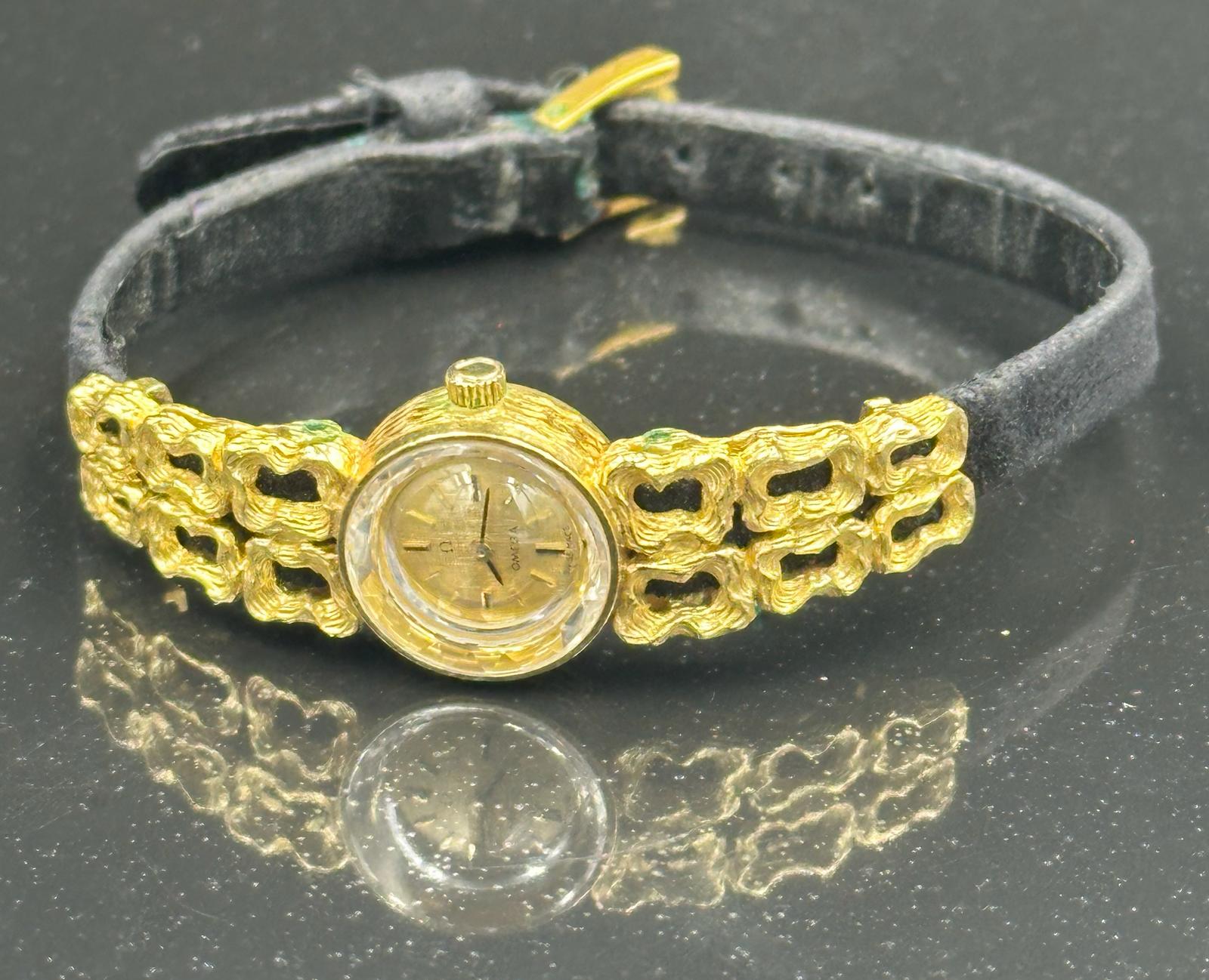 A Ladies naturalistic Omega watch on leather bracelet. - Image 3 of 3