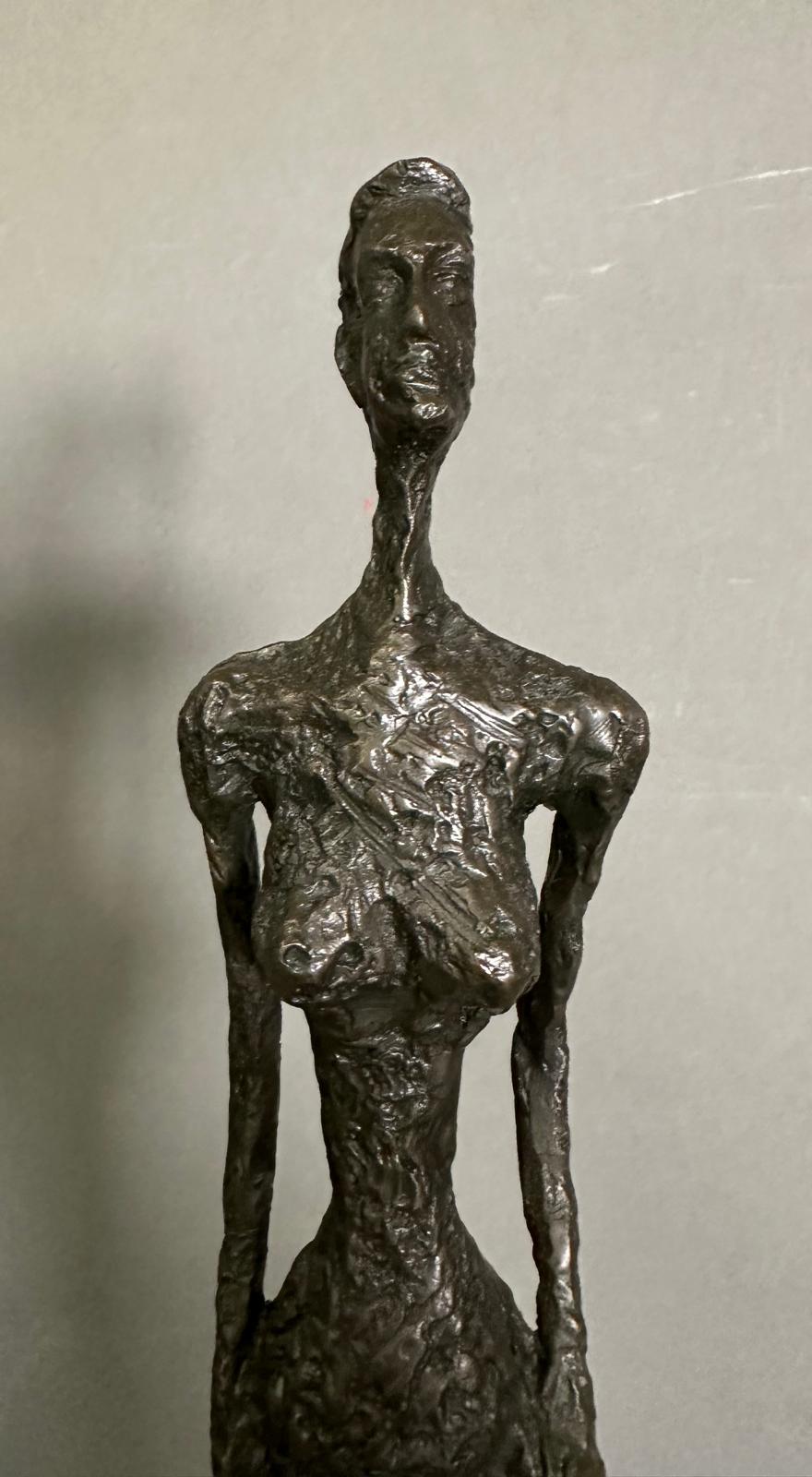 A bronze sculpture of The Grande Donna on a marble plinth and signed Giacometti to base H44cm - Image 3 of 5