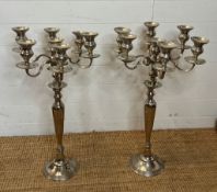 A pair of large candelabra centre piece with seven arms (75cm)