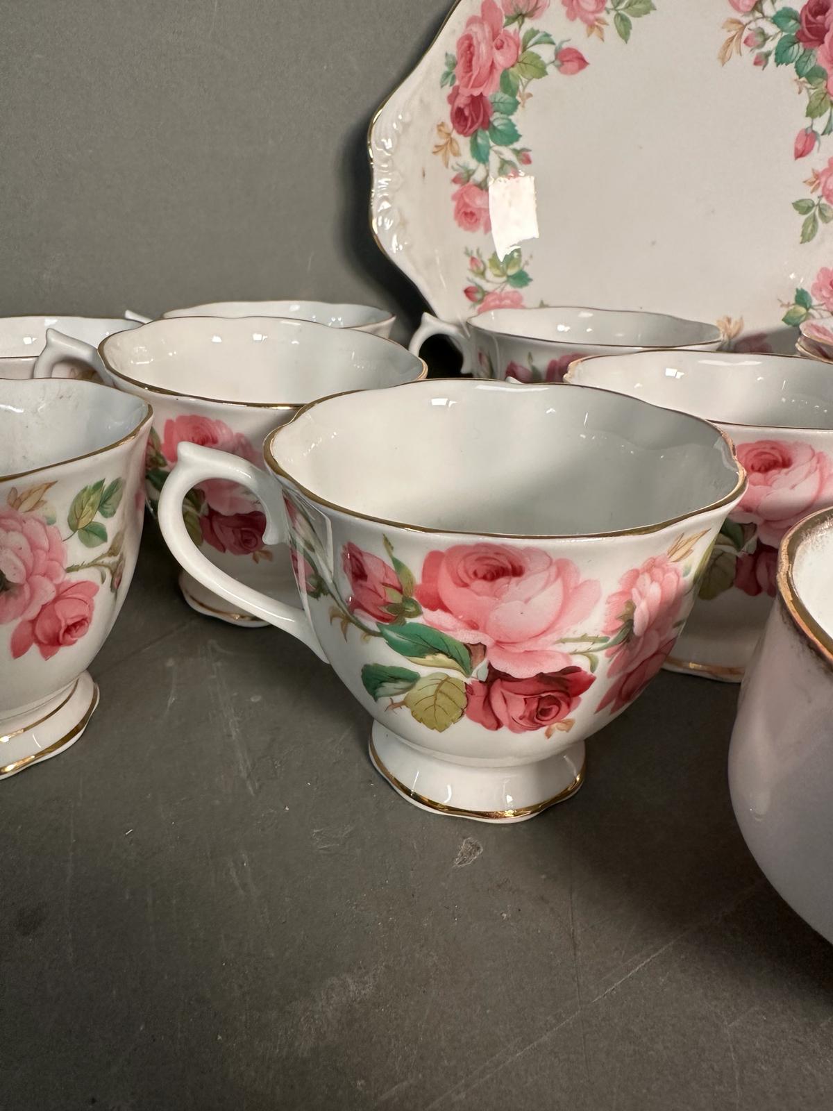 A part Royal Albert "Princess Anne" tea service to include tea pot, cups and saucers and cake plates - Image 4 of 5