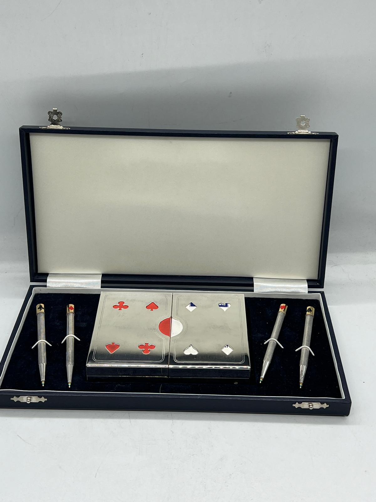 A cased bridge set with pens and cards - Image 2 of 3