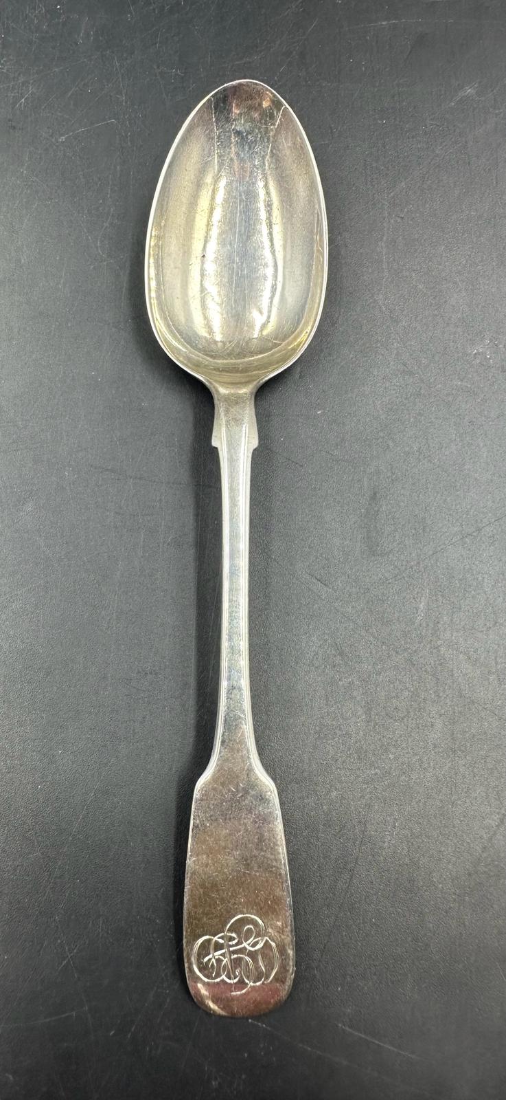 A Victorian silver teaspoon Edinburgh 1837 marked J.M.C (Total weight 16.1g)