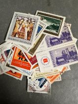 A box of loose World stamps in packets to include Morocco, Australia and Thailand