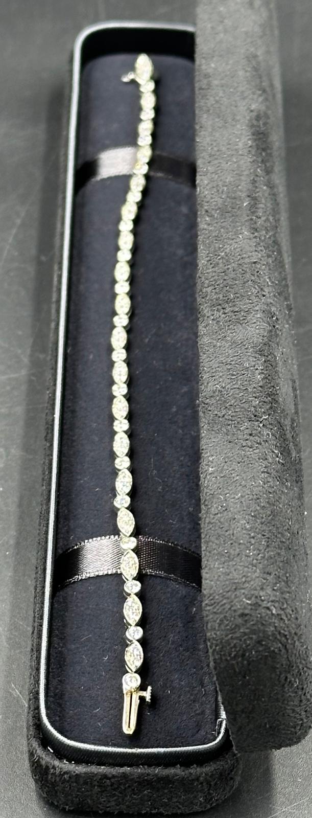 Tiffany diamond bracelet mounted in platinum. Signed Tiffany 950. Total diamond weight approximately - Image 5 of 7