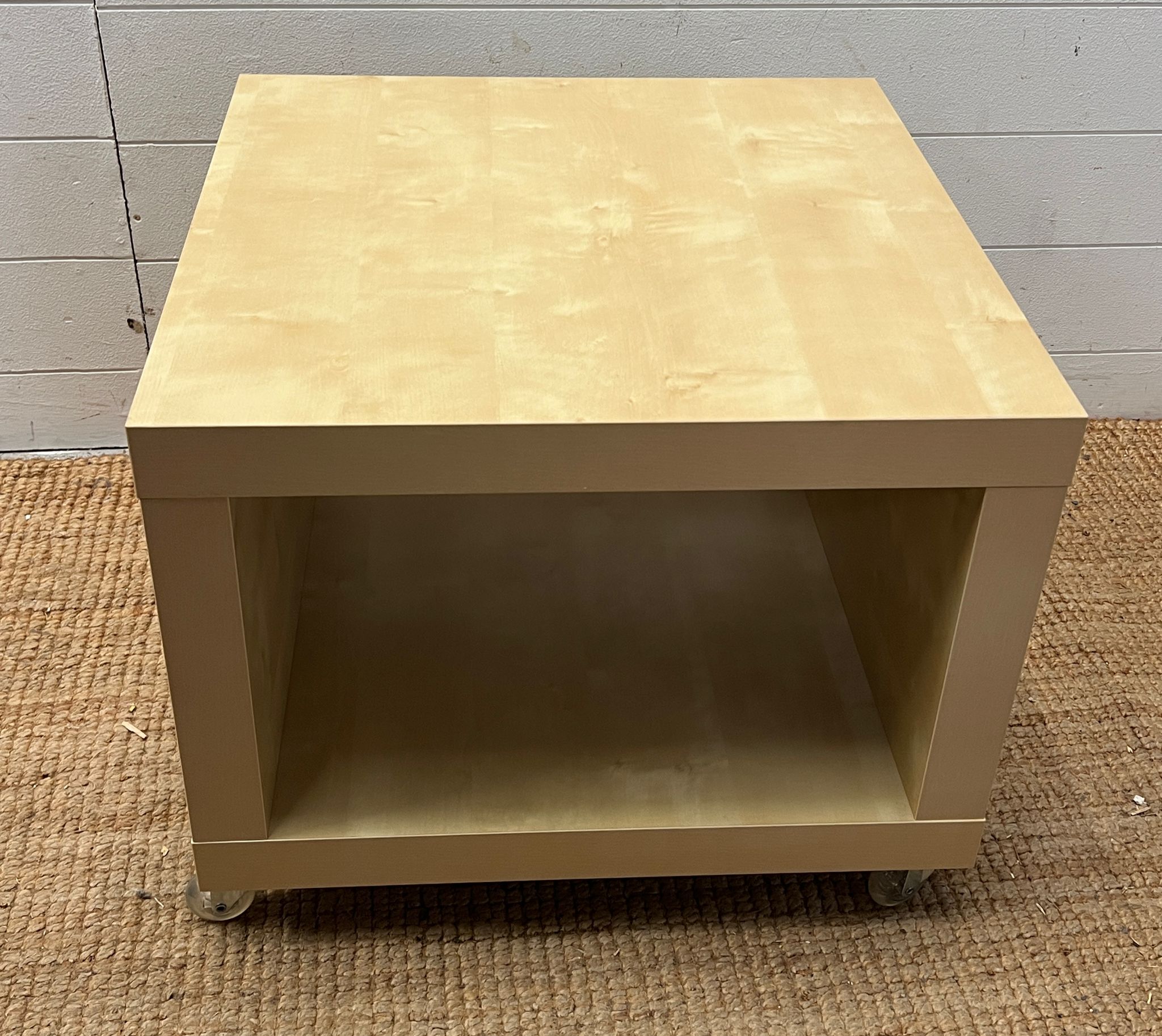 An Ikea cube storage table on wheels (H44cm Sq54cm)
