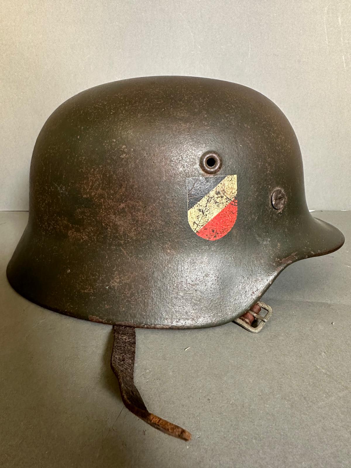 A WWII German guards helmet