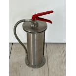 A domestic fire extinguisher by Boffi, 2kg in a stainless steel carcass (Untested)