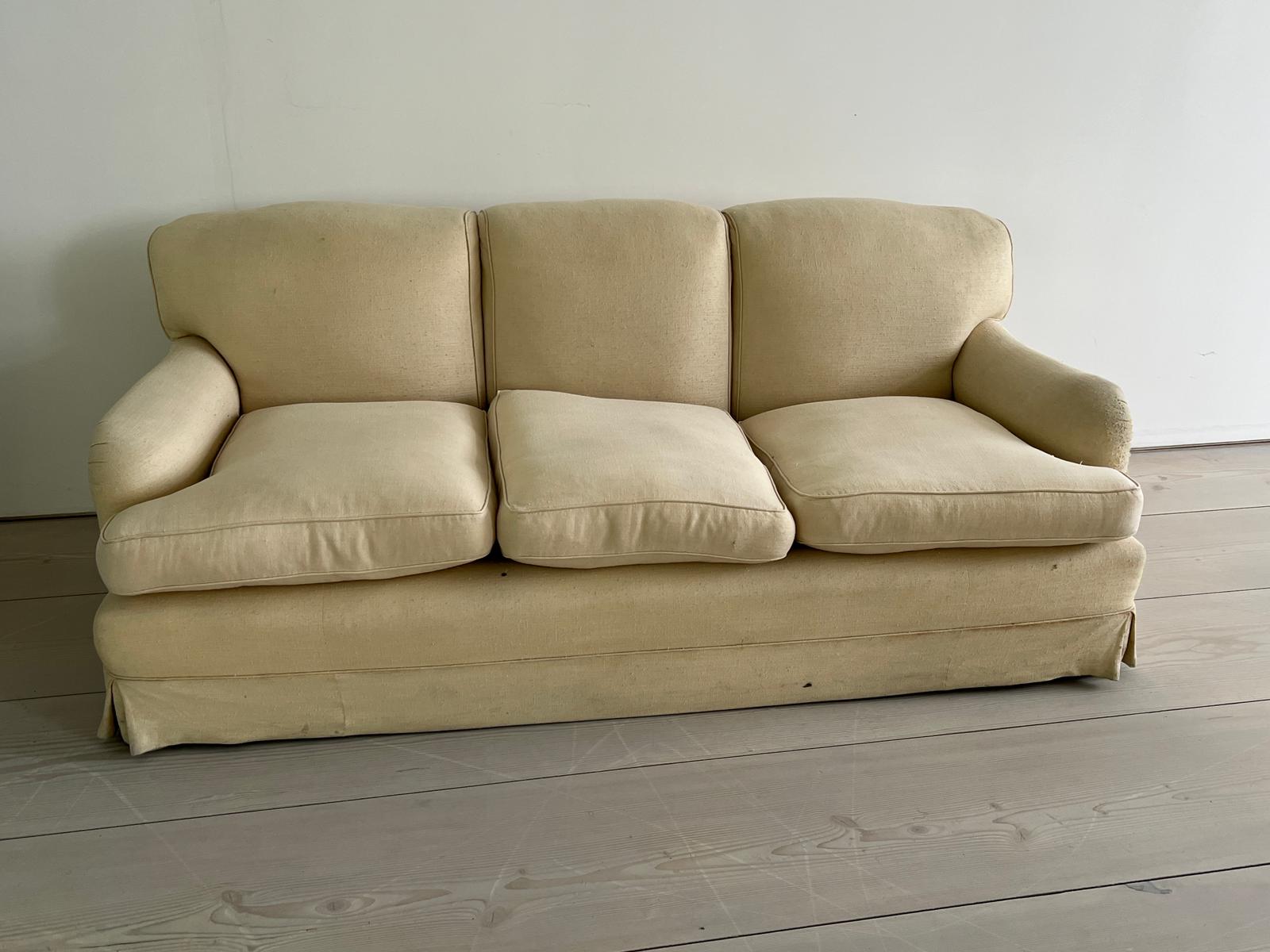 Three seater sofa by Peter Dudgeon (W207cm D86cm)