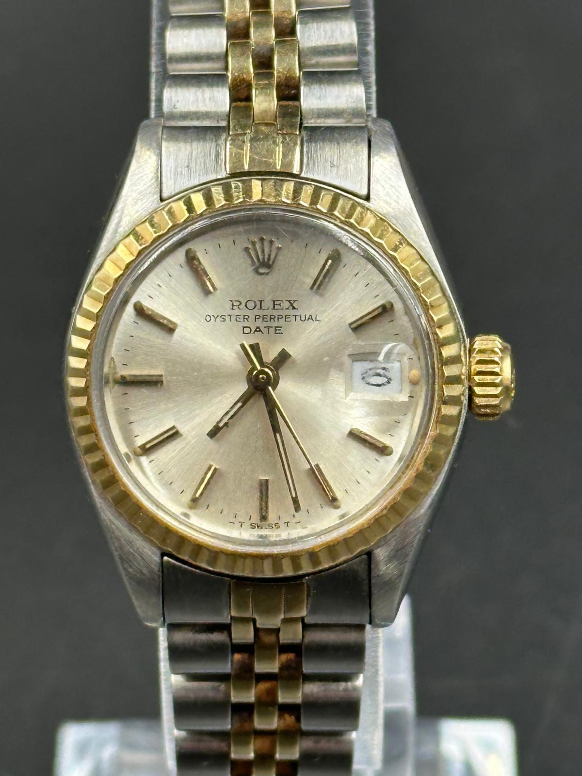 Vintage Rolex lady date steel and 18ct gold wristwatch. 26mm case. Jubilee strap. Automatic - Image 3 of 4