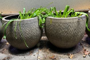 A pair of garden pots/planters fluted wave pattern (H45cm Dia50cm)