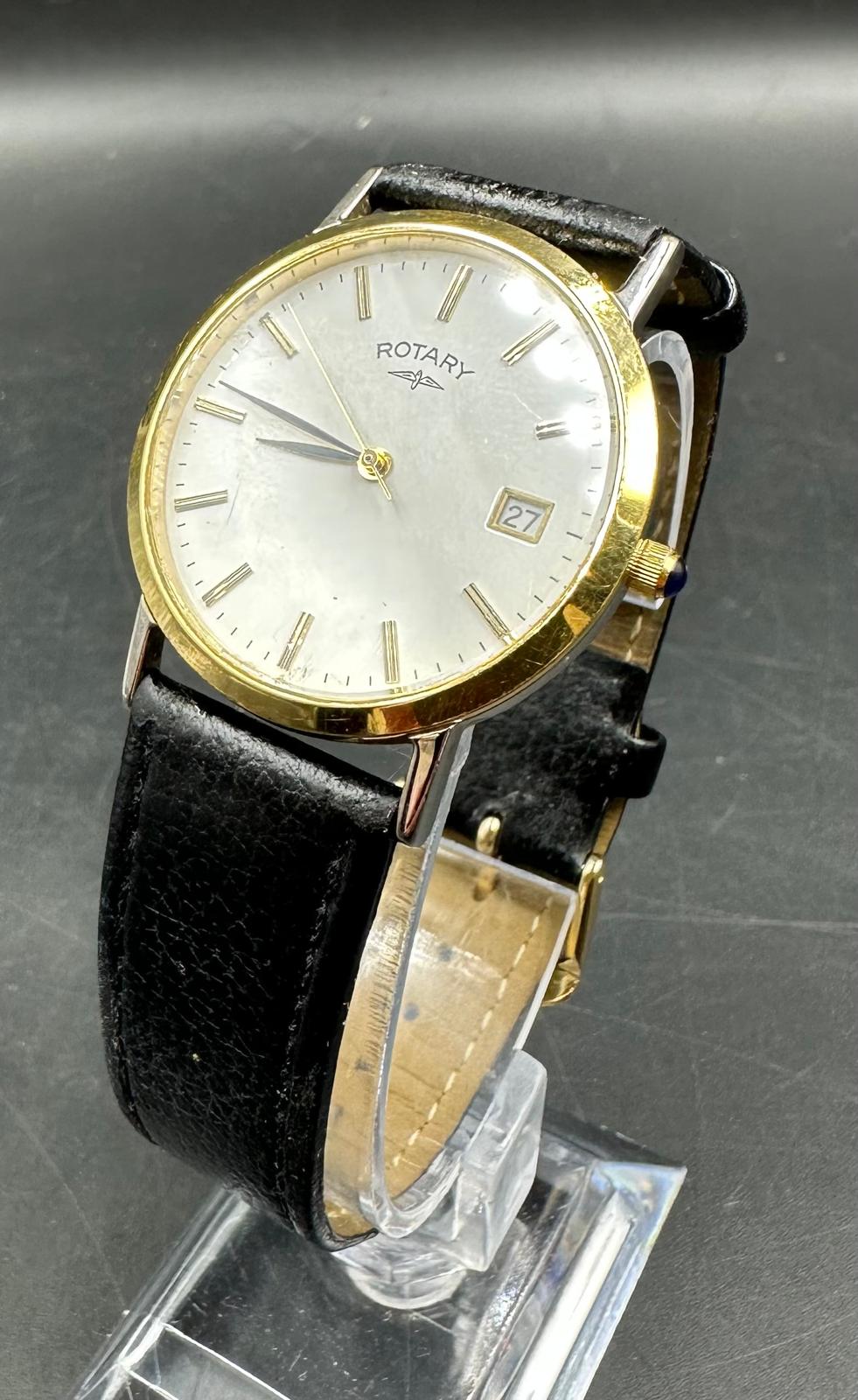 A Rotary wristwatch on leather strap, gold plated, model reference number 4990 UCAR 364 - Image 2 of 6