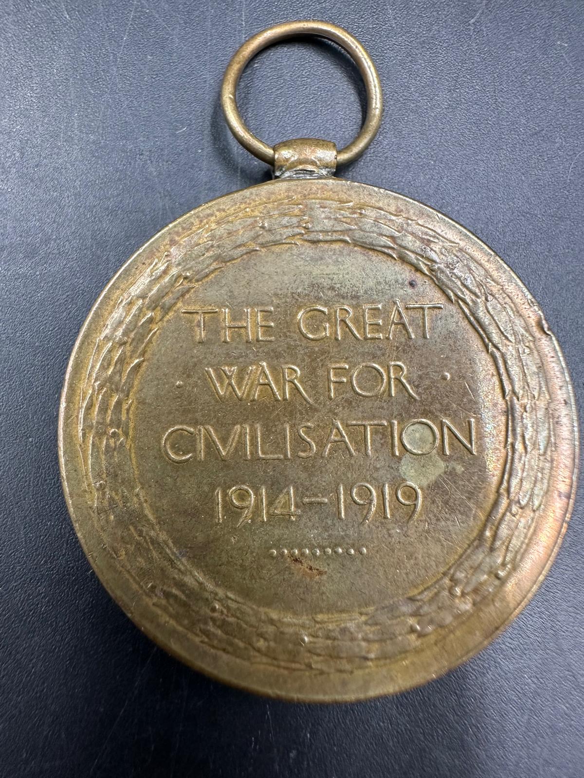 Militaria: WWII Defence Medal, WWI Great War Medal 102418 DVR T G Wilson, RA and a 1914-1918 medal 2 - Image 2 of 4