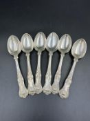 A set of six Walker & Hall silver teaspoons hallmarked for Sheffield 1901 combined weight of