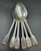 A set of six Georgian teaspoons, hallmarked for London 1834, with an approximate total weight of