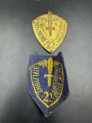 A WWII 22nd Infantry Division Hunters of the Alps sleeve badge and a clothe badge
