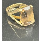 A 14ct gold and smokey quartz ring with an approximate weight of 7.9g