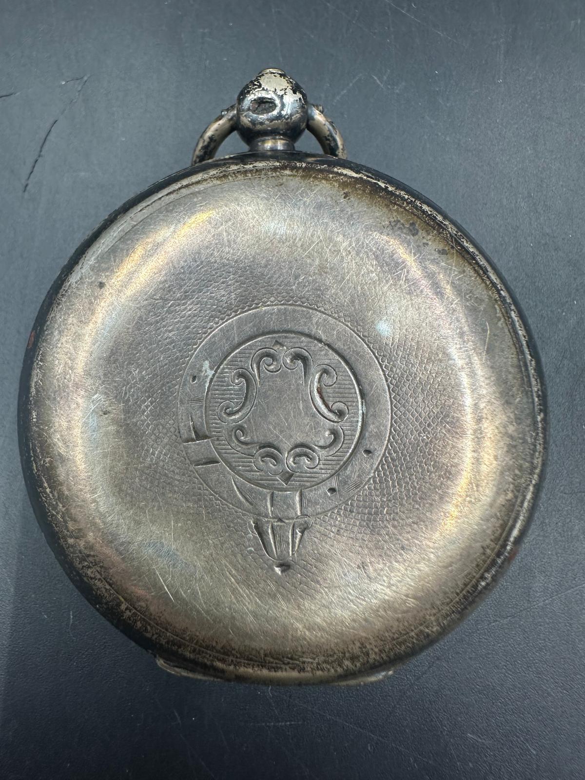 A silver pocket watch hallmarked for Chester 1906 - Image 3 of 3