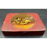 A vintage trinket tin painted with and image of Edmund Keane as Richards III