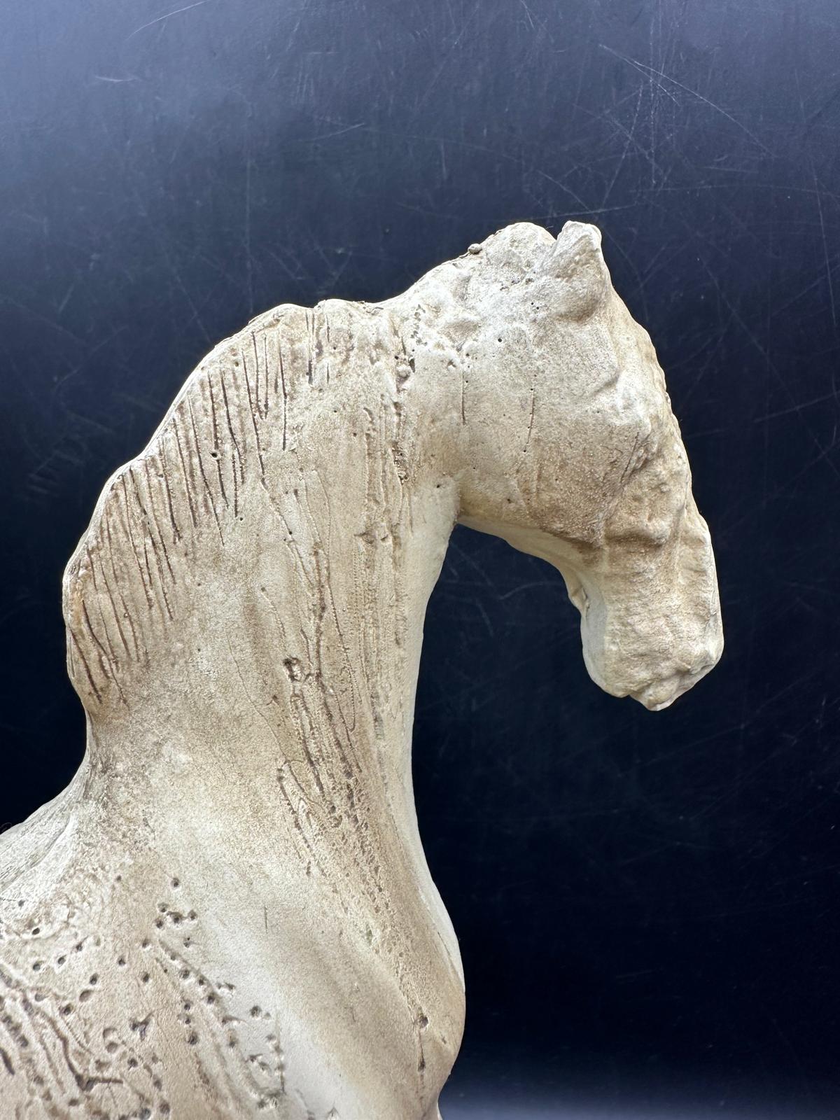 A contemporary impressionist wooden sculpture of a horse on plinth Height 27cm - Image 3 of 4