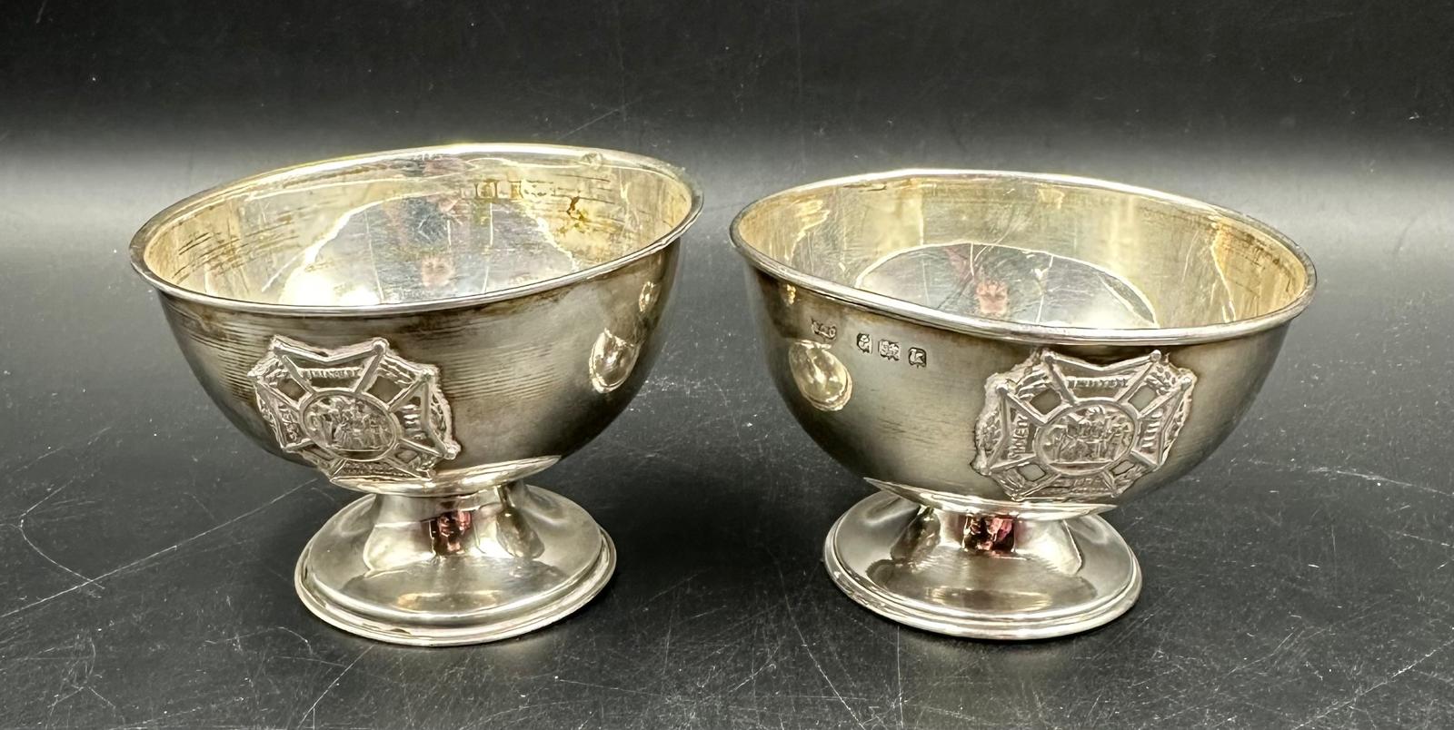 Two silver christening bowls, hallmarked for Birmingham 1909 (Total weight 52.7g)