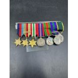 A selection of dress medals to include George VI Efficient Service medal