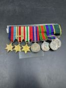 A selection of dress medals to include George VI Efficient Service medal