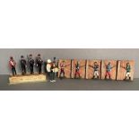 A selection of vintage toy soldiers to include French Artillery men etc