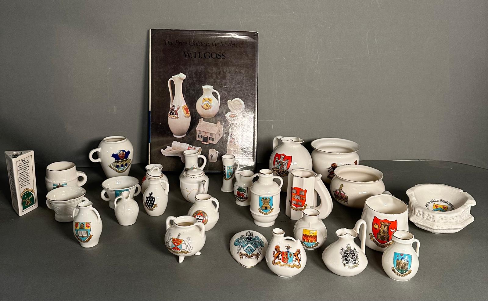 A selection of assorted Goss china and a copy of The Price Guide to the models of V.S.H Goss