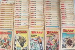 A collection of vintage The Wizard comics including issue 1 and 2