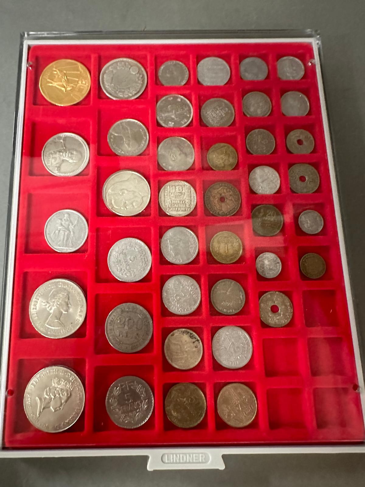 A selection of world coins in seven trays, including Indian, Russian etc. - Image 9 of 9