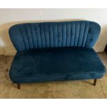 Two seater blue cocktail style sofa (H80cm W130cm D60cm SH44cm)