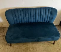 Two seater blue cocktail style sofa (H80cm W130cm D60cm SH44cm)