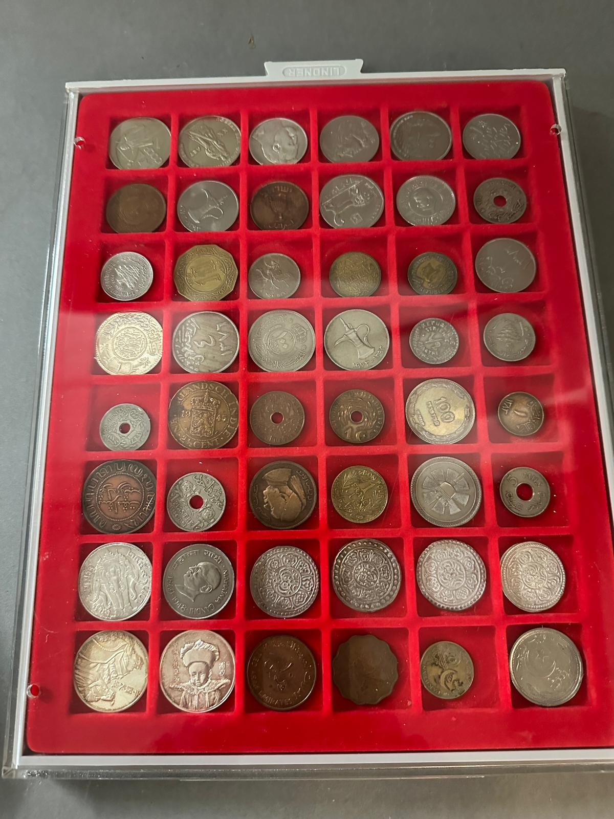 A selection of world coins in seven trays, including Indian, Russian etc. - Image 6 of 9