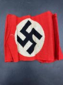 A WWII era Nazi party arm band with RZM paper label to interior, numbered 421870