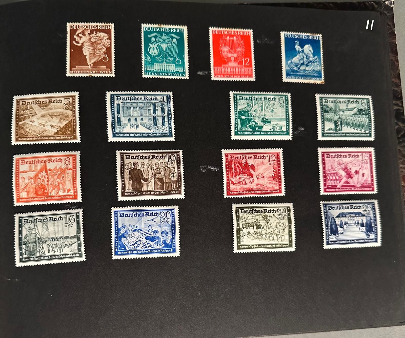 A WWII era German stamp album with a range of various stamps, denominations and issues. - Image 7 of 11