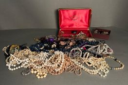 A selection of costume jewellery, various styles.