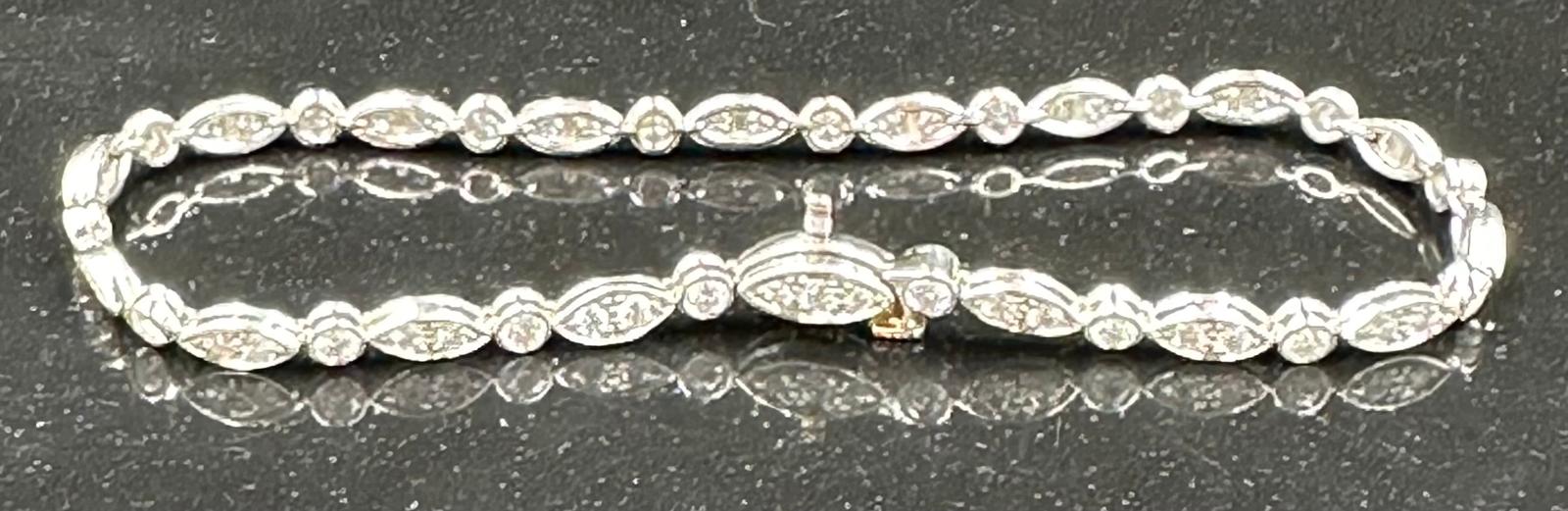Tiffany diamond bracelet mounted in platinum. Signed Tiffany 950. Total diamond weight approximately - Image 3 of 7