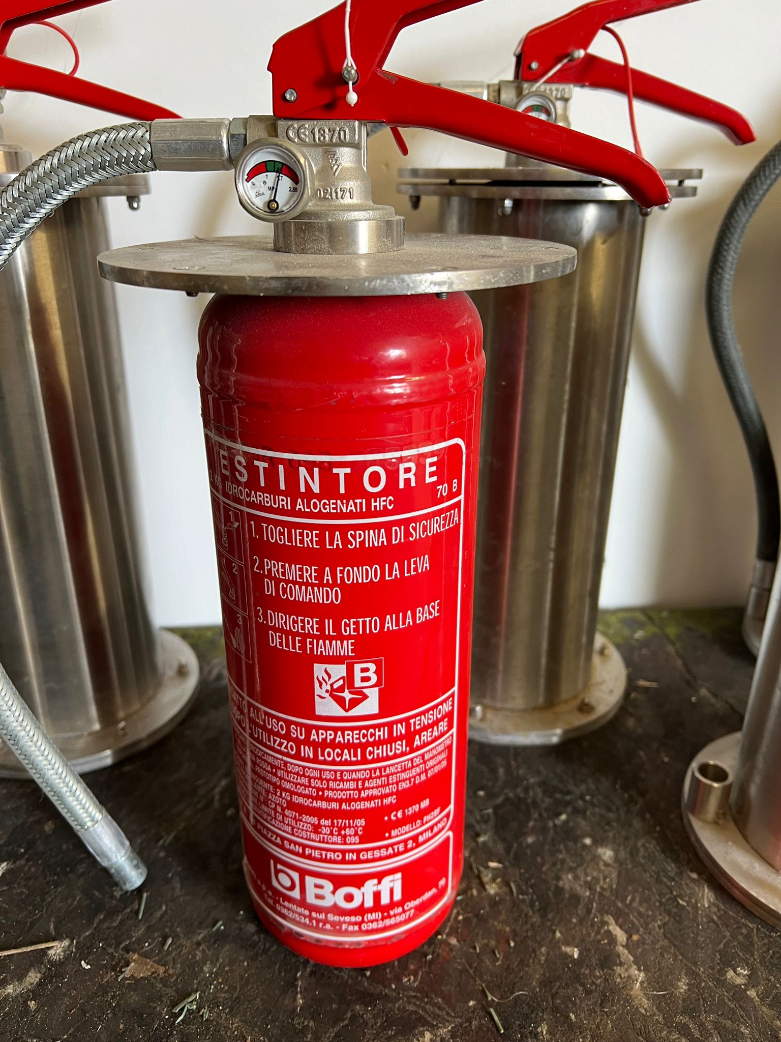 Six floor extinguishers in a stainless steel carcass by Boffi - Image 3 of 3