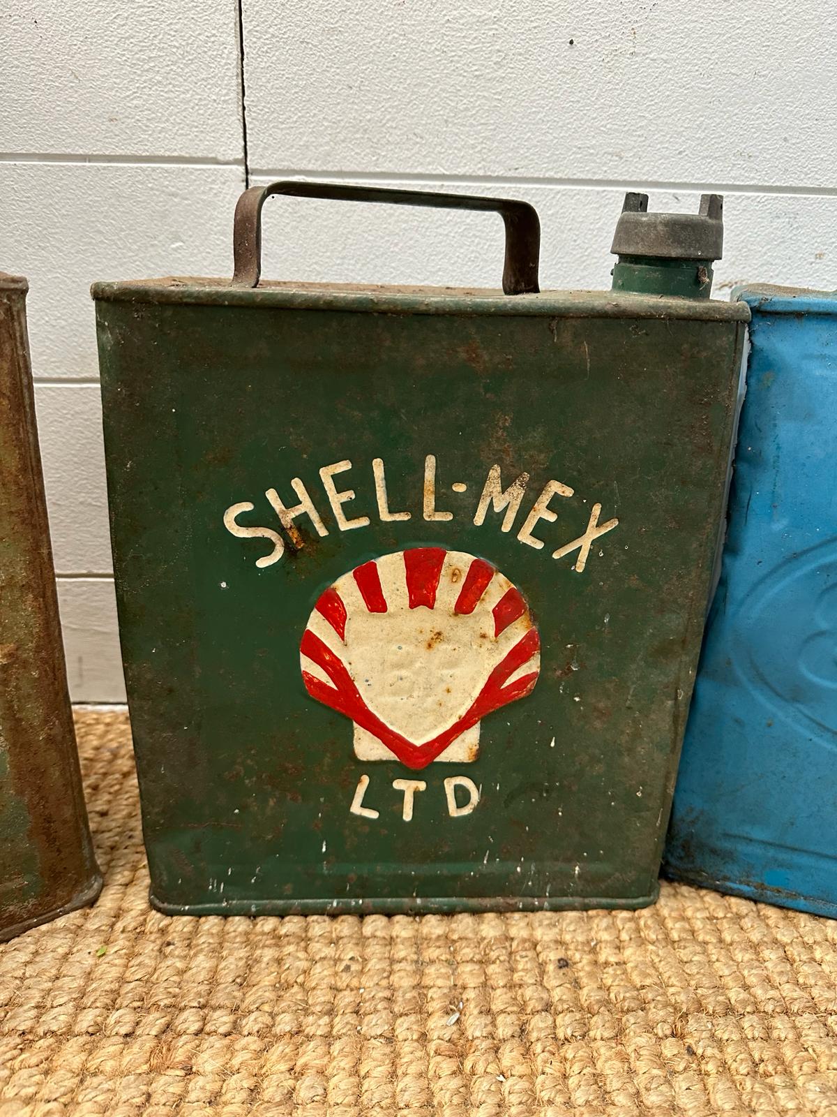 Four vintage fuel cans to include Shell-Mex, Esso ad Shell Aviation Spirit - Image 2 of 5