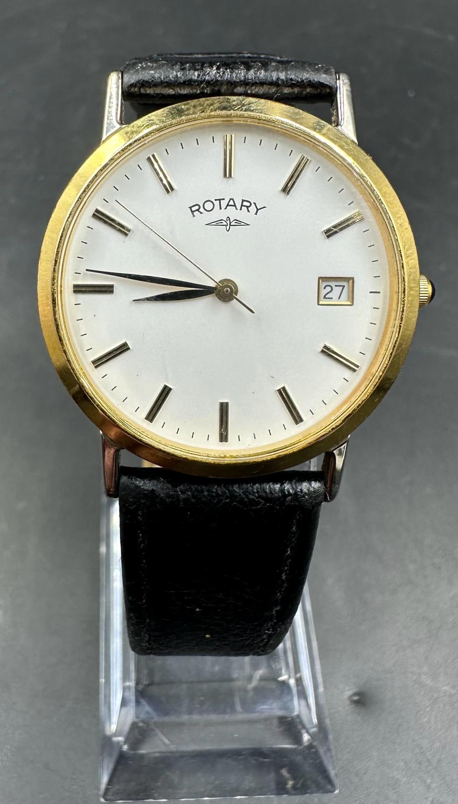 A Rotary wristwatch on leather strap, gold plated, model reference number 4990 UCAR 364 - Image 6 of 6