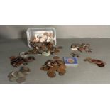 A selection of world coins, various denominations, countries and conditions, including a coin