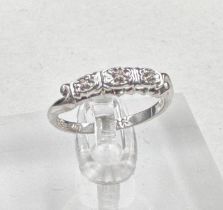 A 14ct gold and diamond ring, approximate size M 1/2