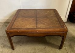An Art Deco style square coffee table (93cm x 93cm x 43cm)