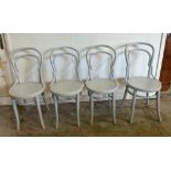 Four off white painted bistro chairs