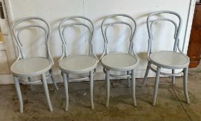 Four off white painted bistro chairs