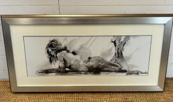 A print of a nude "Laying Down Lady" by Joanne Boon Thomas 56cm x 110cm
