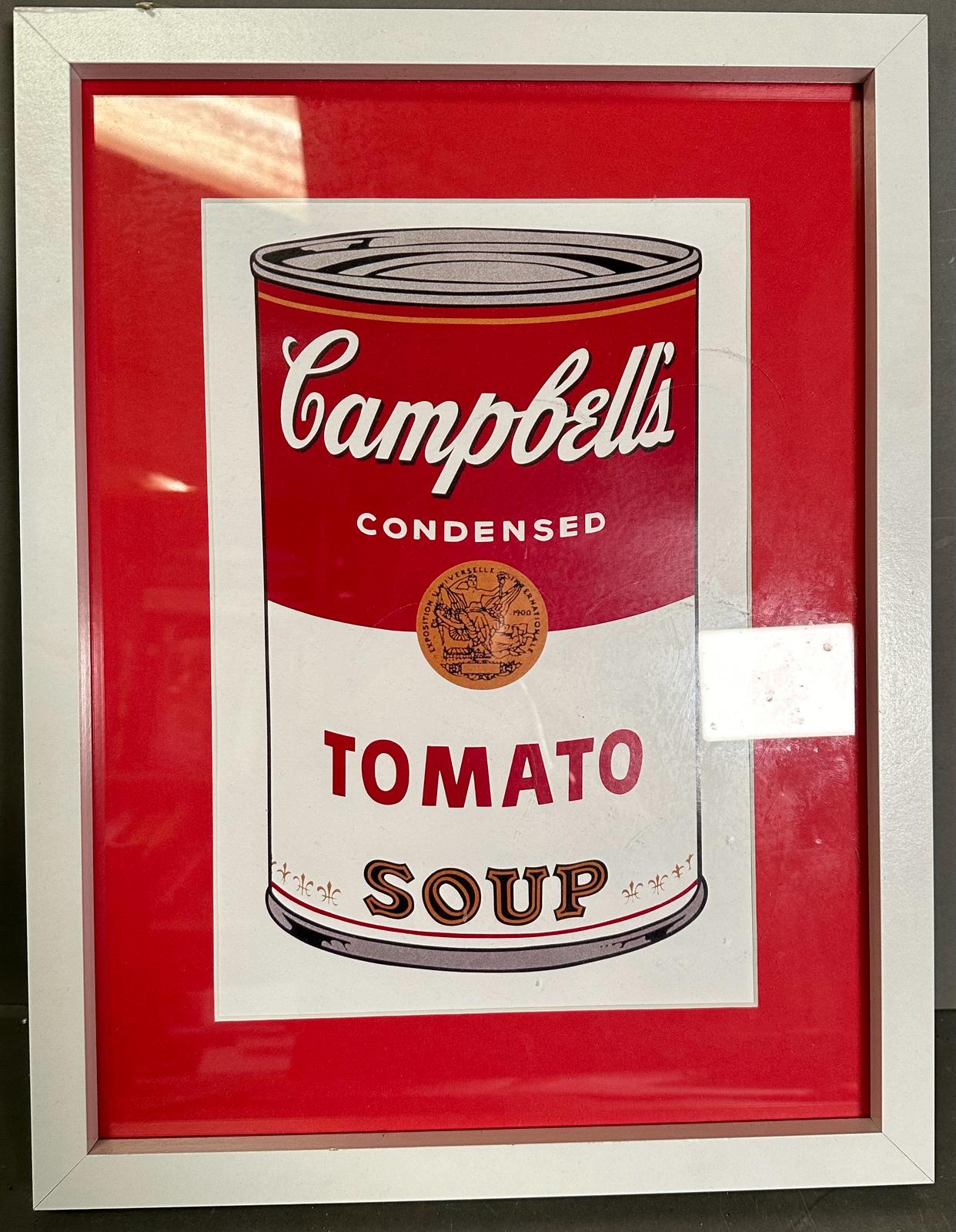 A set of four Andy Warhol Foundation Campbells tomato soup cans, limited edition and a framed - Image 5 of 6