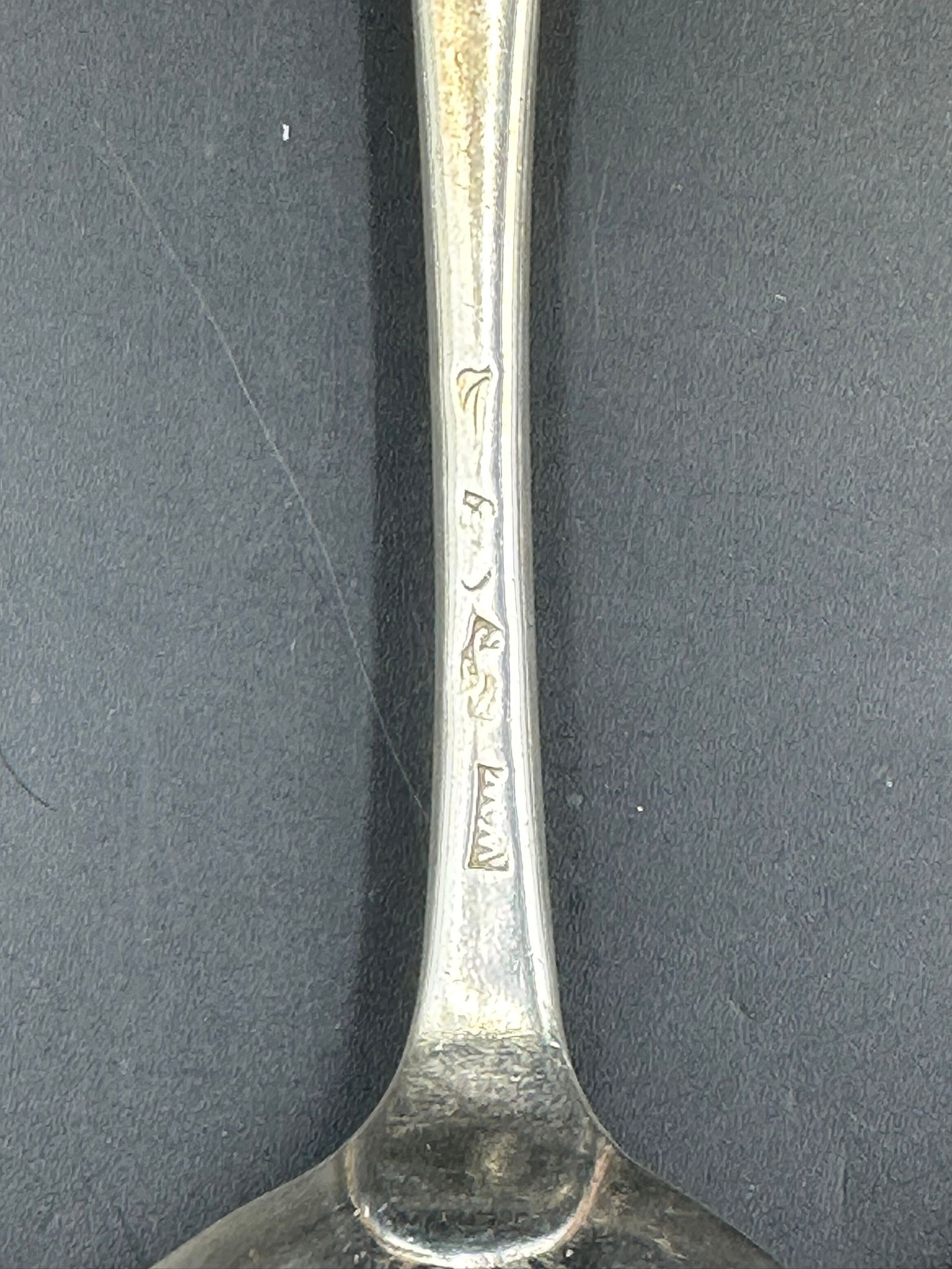 Three silver spoons,two late 18th Century and the other hallmarked for London 1807 - Image 5 of 6